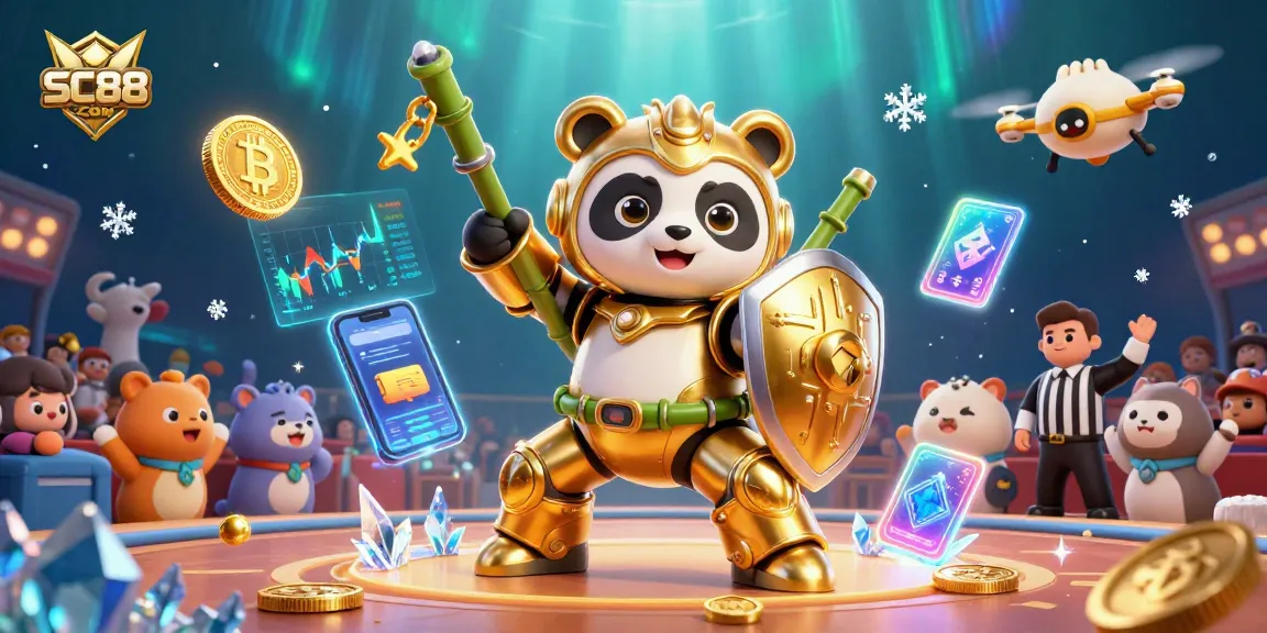 Engage in thrilling gameplay at SC88 COM with exciting cryptocurrency visuals and casino elements.