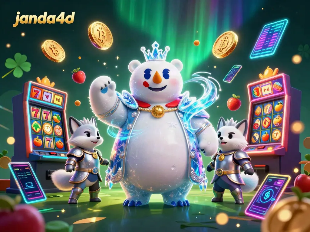 Berpartisipasi dalam keseruan permainan slot di janda4d dengan simbol jackpot dan karakter menarik.
