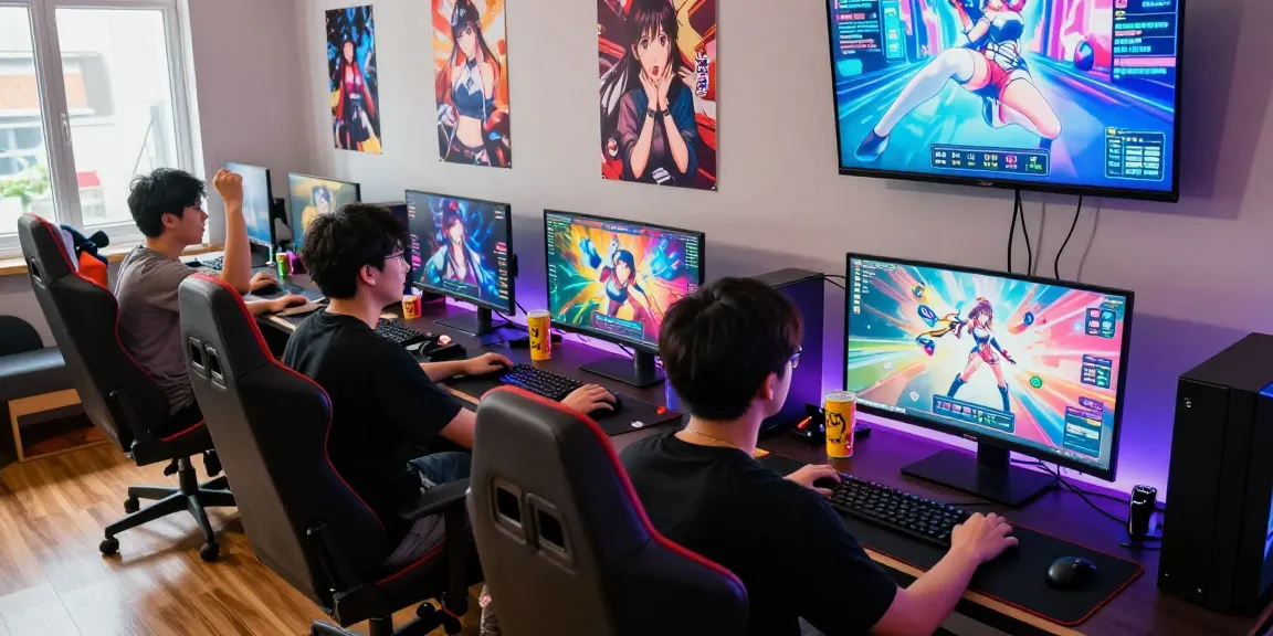 Engaged player exploring exciting hentai games in a cozy gaming setup.