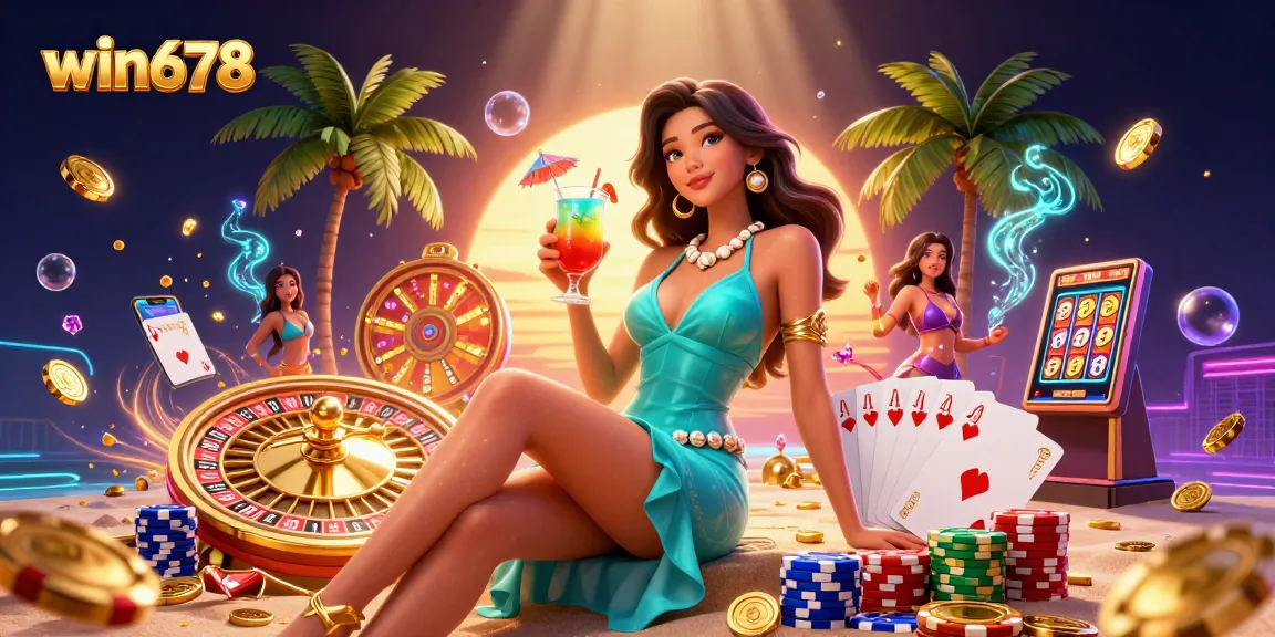 Win678 immersive casino scene featuring gameplay elements and elegant design.