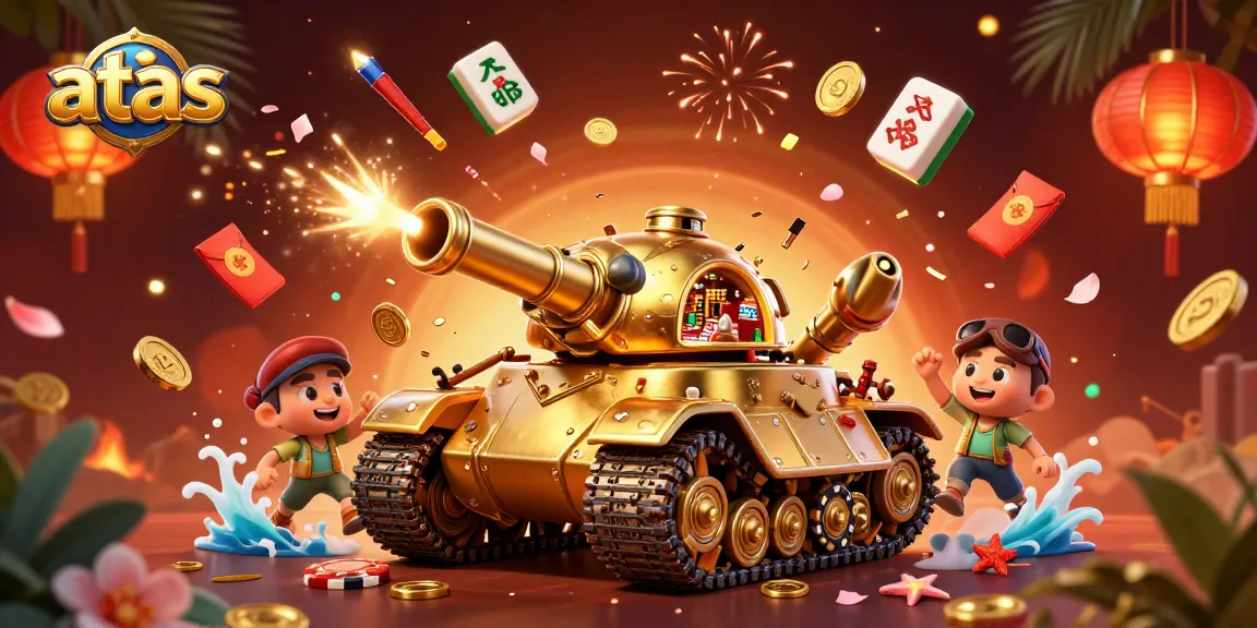 Experience the exciting games at atas Casino, highlighted by a vibrant 3D beetle tank themed casino.
