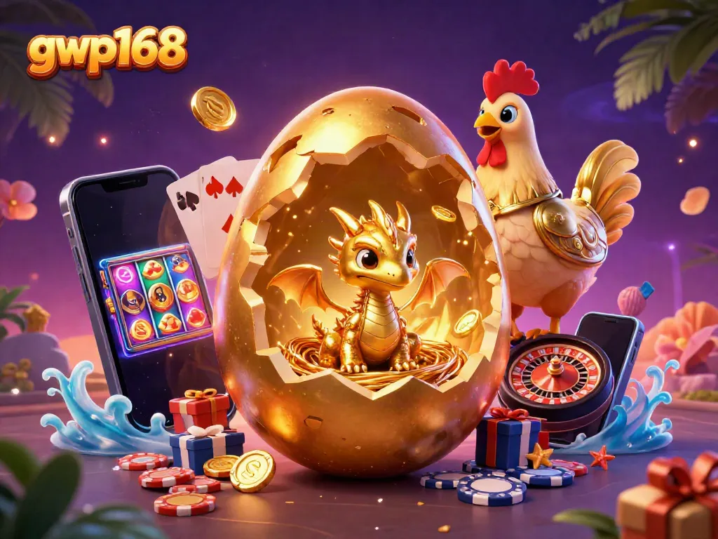 GWP168 memenangkan permainan slot dengan karakter unik berupa telur emas dan naga kristal