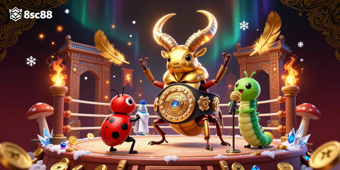Engage with the dynamic betting scene at 8sc88, featuring a golden stag beetle in a championship setting.