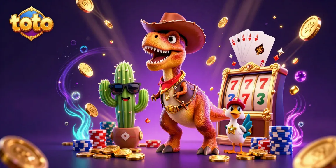 Engage in thrilling casino action and win with toto's vibrant slot machine characters and lively game elements.