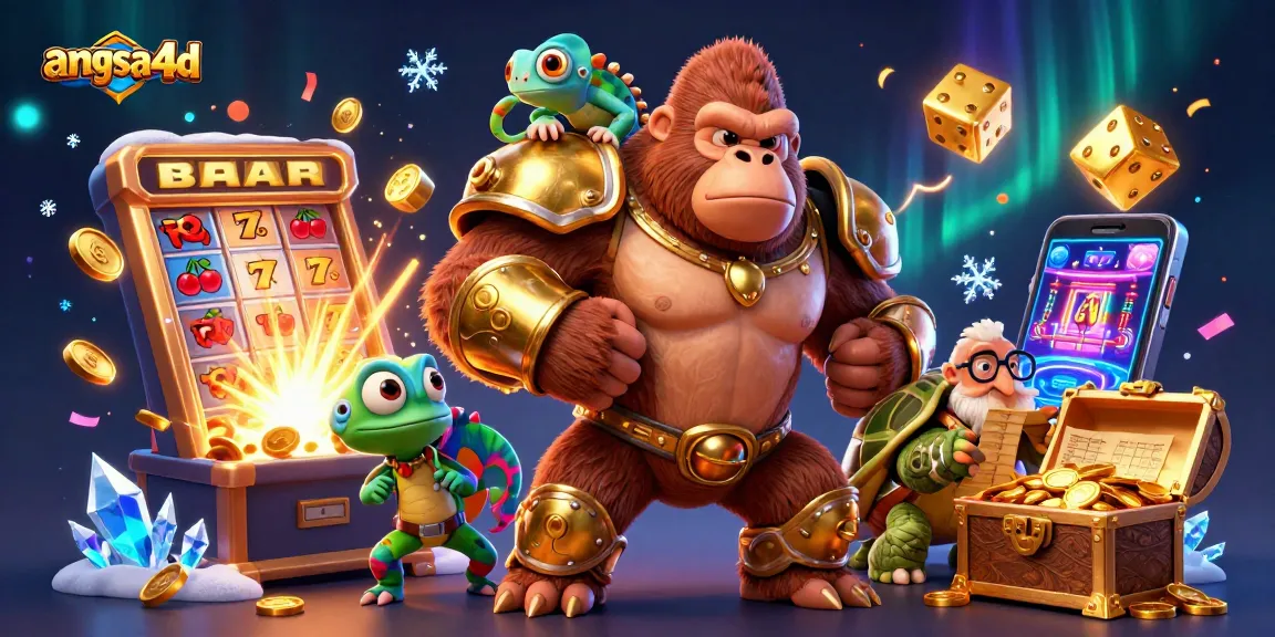 Experience exciting wins with angsa4d in this vibrant 3D casino illustration featuring dynamic characters and thrilling game elements.