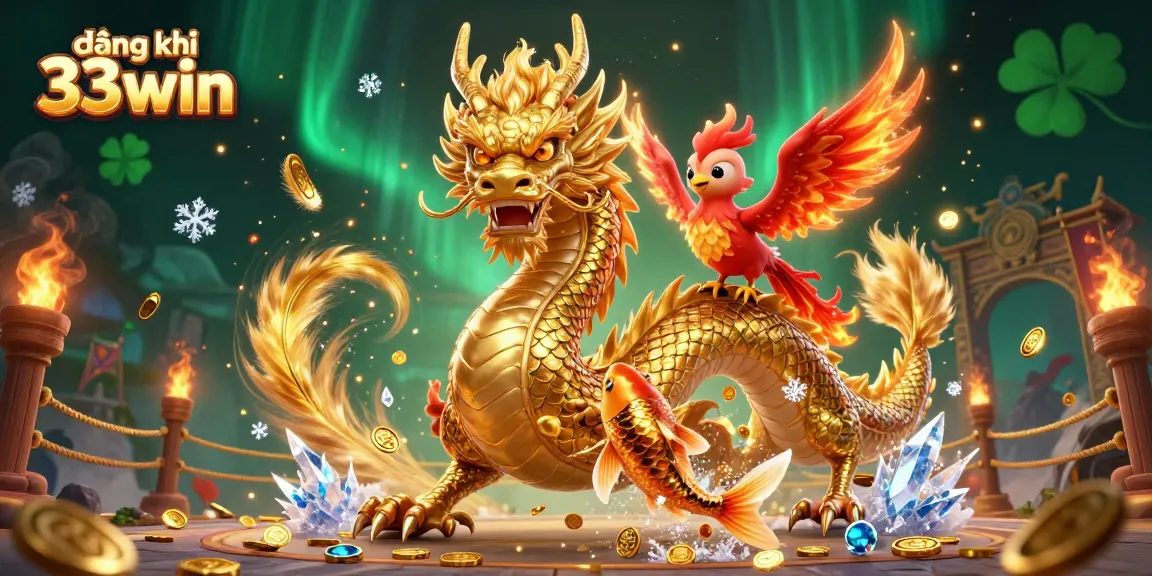 Launch your adventure with đăng ký 33win, as a dragon, phoenix, and koi fish celebrate your betting journey!