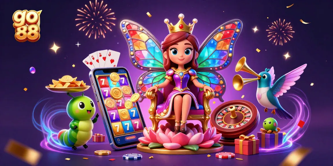 Engage with go 88 slot fun featuring a vibrant butterfly queen and thrilling game elements.